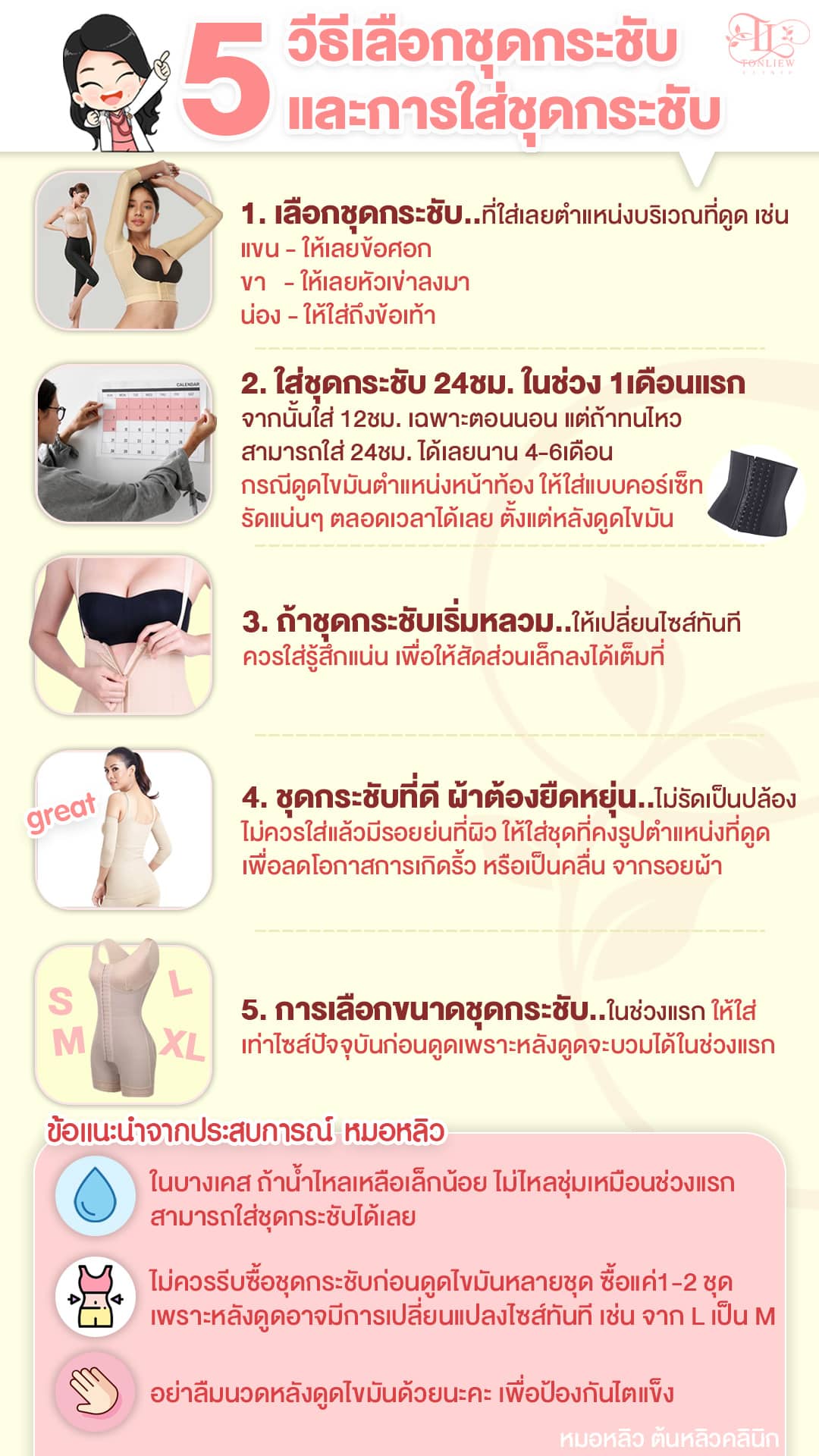 วิธีเลือกชุดกระชับ และวิธีการใส่ชุดกระชับ หลังดูดไขมัน