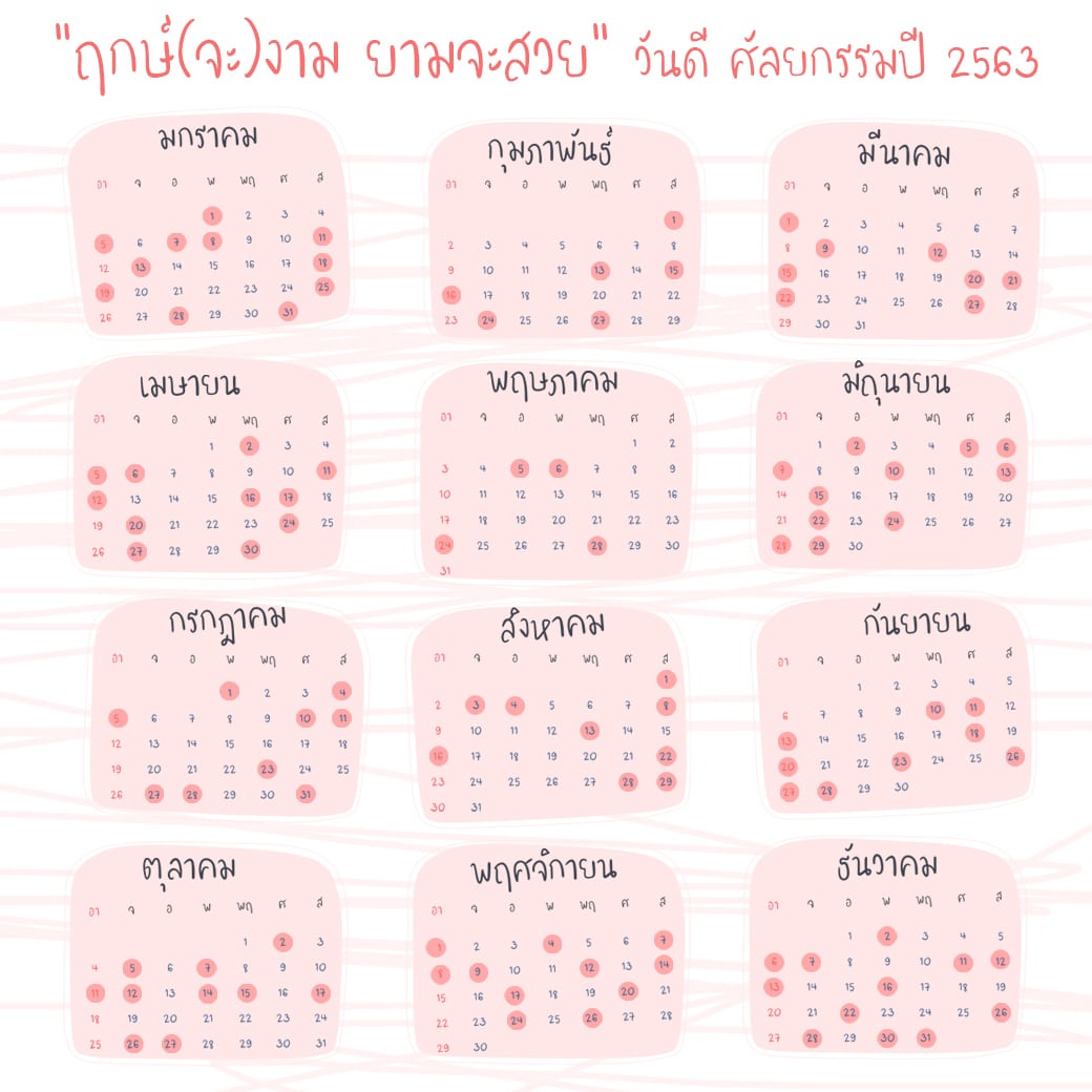 รวมฤกษ์ศัลยกรรม ปี 2563