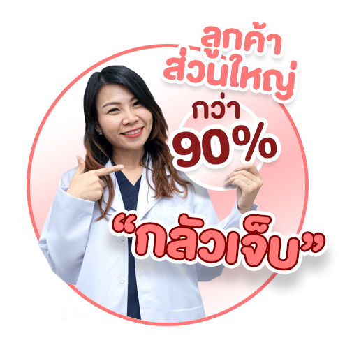 ลูกค้าส่วนใหญ่กว่า 90% กลัวเจ็บ