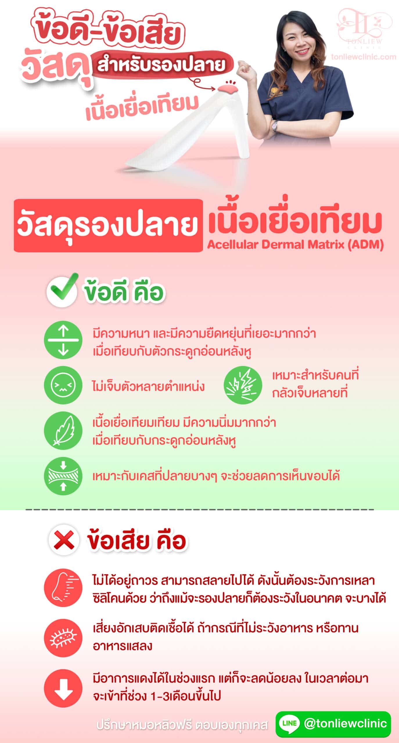 ข้อดี-ข้อเสีย วัสดุรองปลาย เนื้อเยื่อเทียม