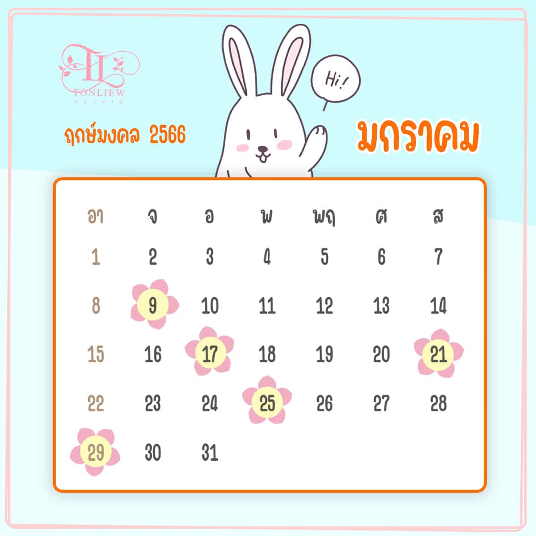 ฤกษ์ศัลยกรรม มกราคม ปี2566