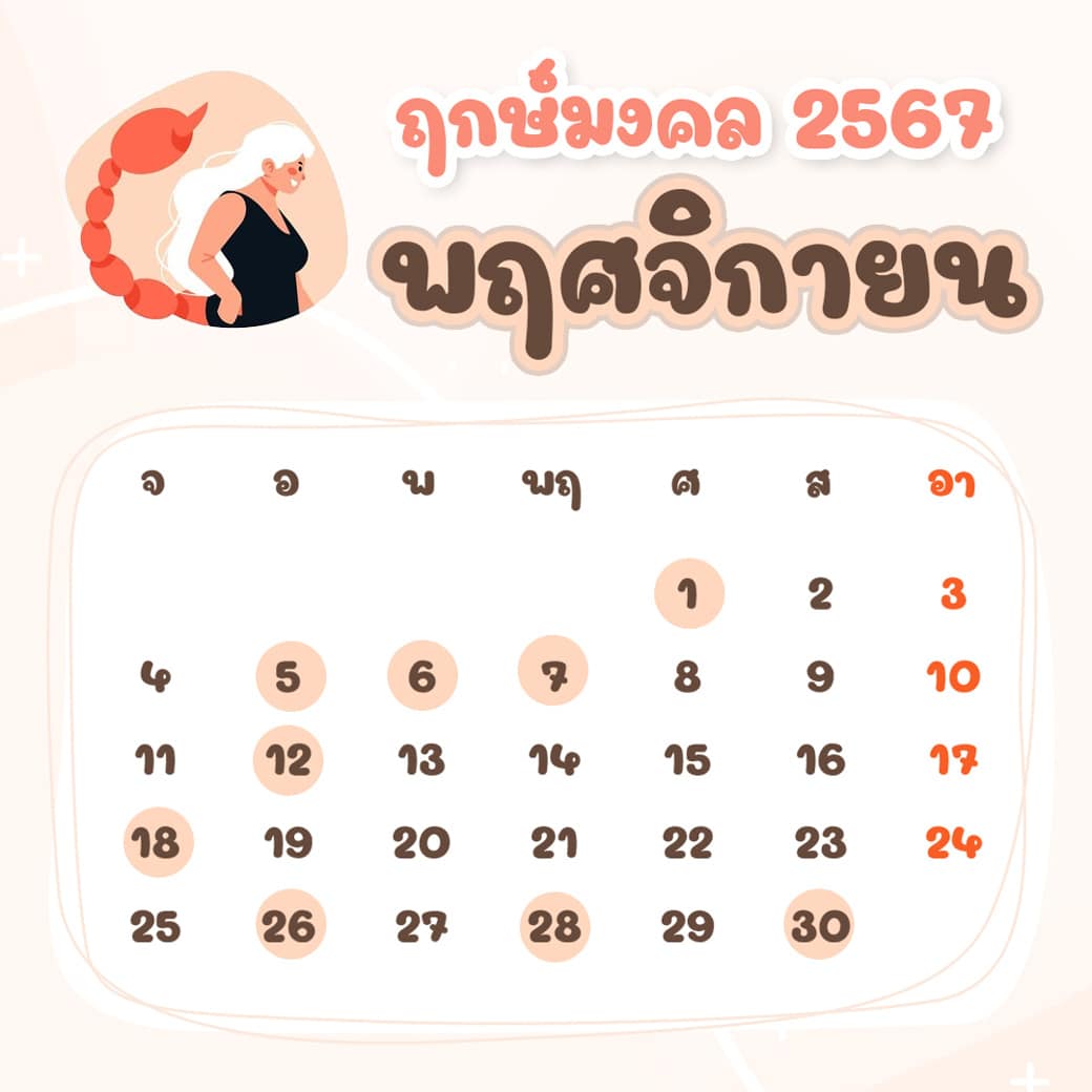 ฤกษ์ศัลยกรรม พฤศจิกายน ปี2567